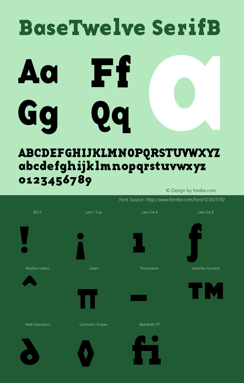 BaseTwelve SerifB Version 001.000 Font Sample