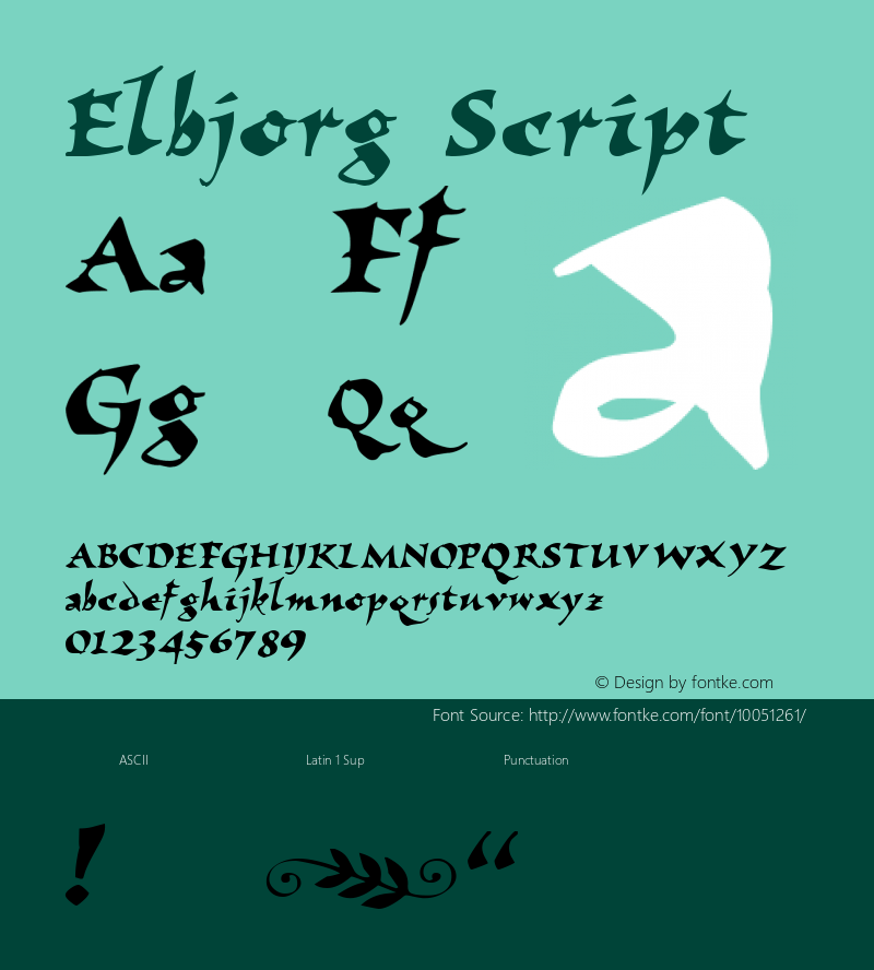 Elbjorg Script Altsys Fontographer 4.0.3 24.05.1994 Font Sample