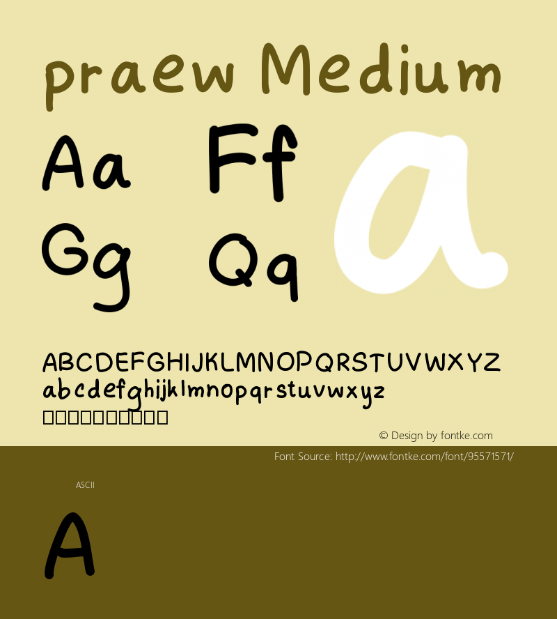 praew Version 001.000 Font Sample