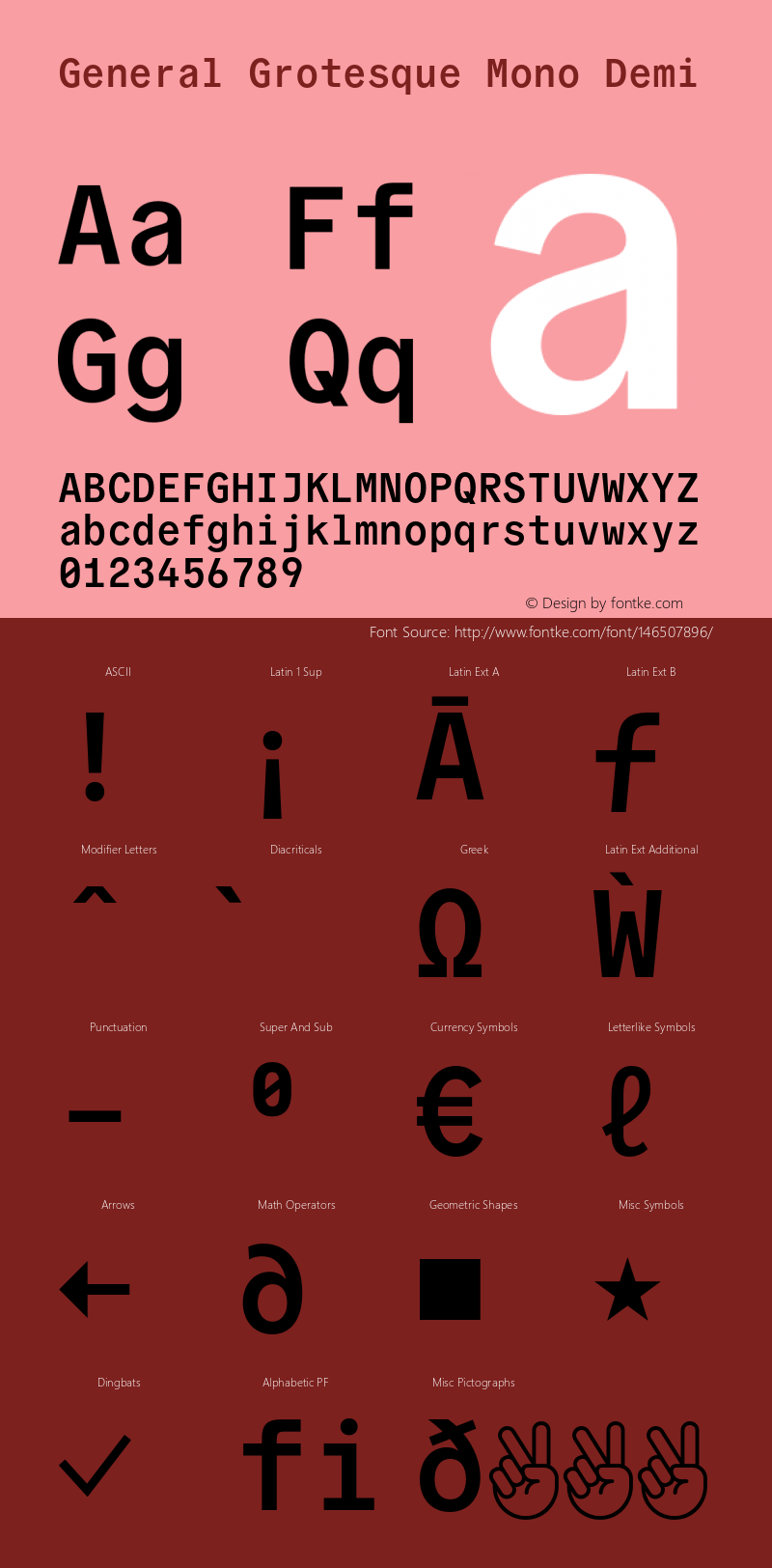 GeneralGrotesqueMono-Demi Version 1.000 | wf-rip DC20190530 Font Sample