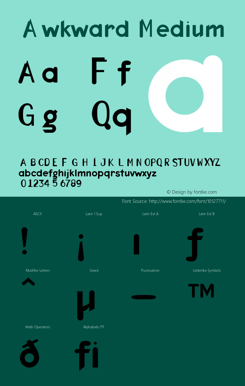 Awkward Medium 001.000 Font Sample