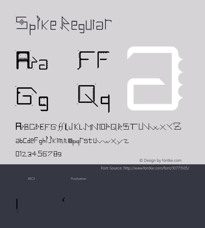 Spike Regular Version 1.0 Font Sample
