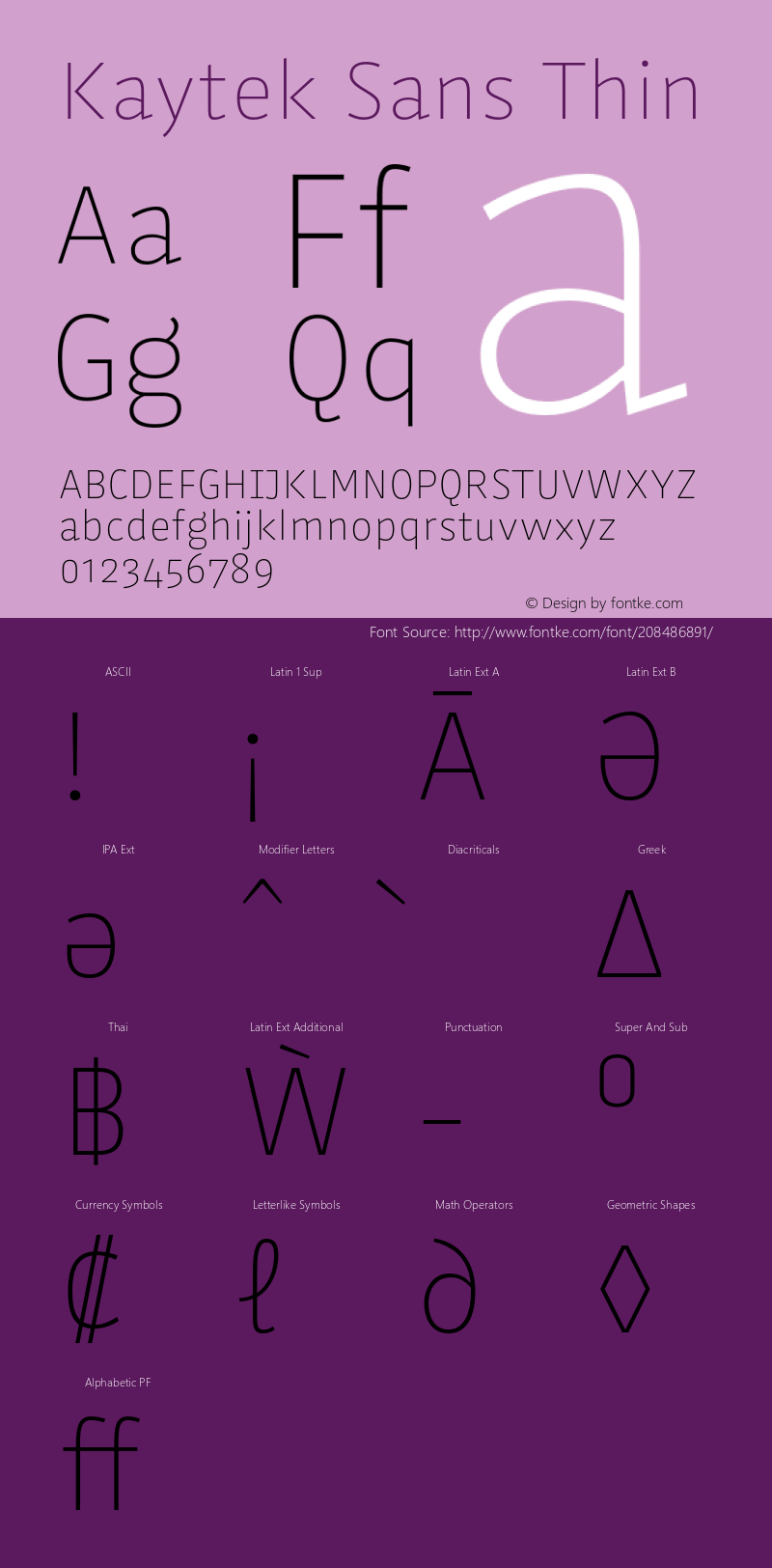 Kaytek Sans Thin Version 1.00, build 6, s3图片样张