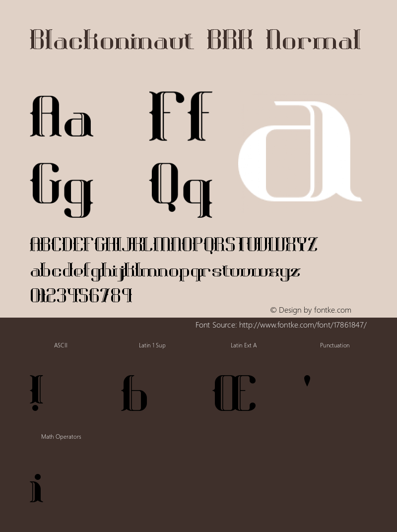 Blackoninaut BRK Normal Version 2.00 Font Sample