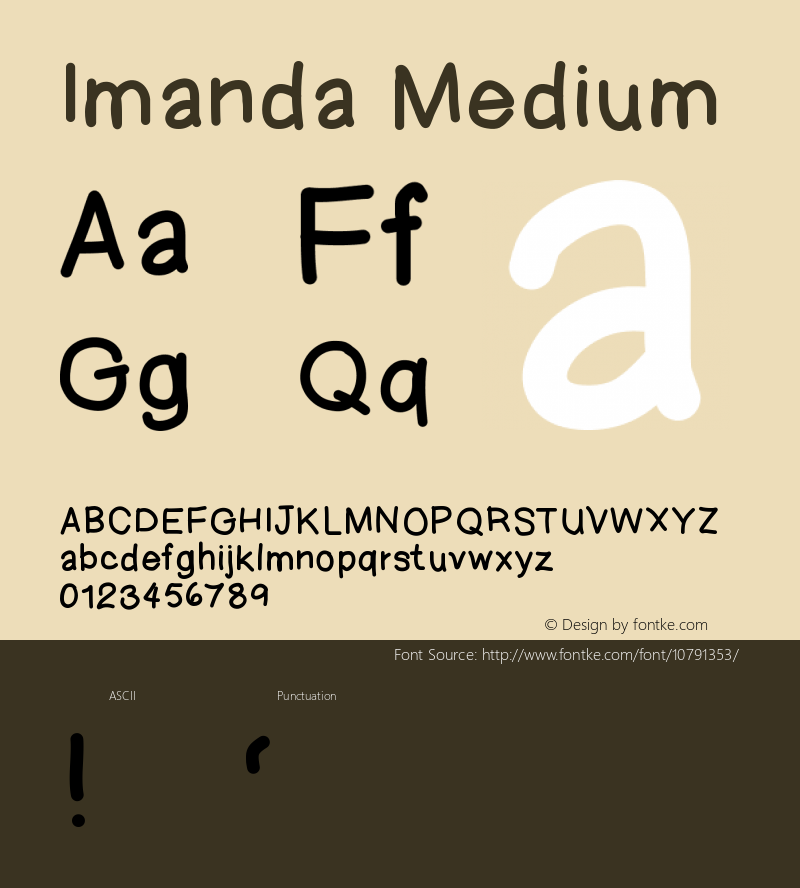 Imanda Medium Version 001.000 Font Sample