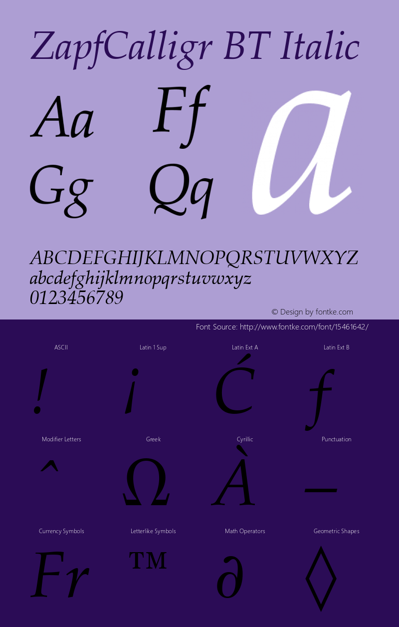 ZapfCalligr BT Italic mfgpctt-v1.52 Monday, January 25, 1993 12:01:55 pm (EST) Font Sample