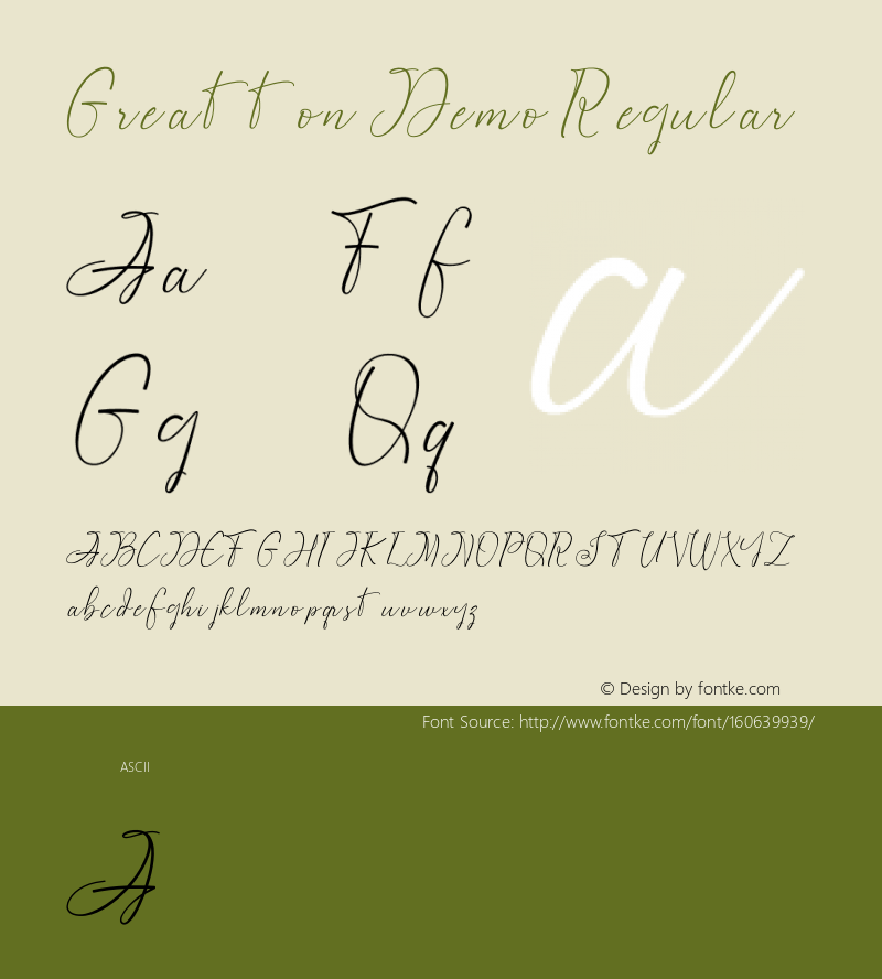 Greatton Demo Version 1.00;February 16, 2021;FontCreator 12.0.0.2555 64-bit Font Sample