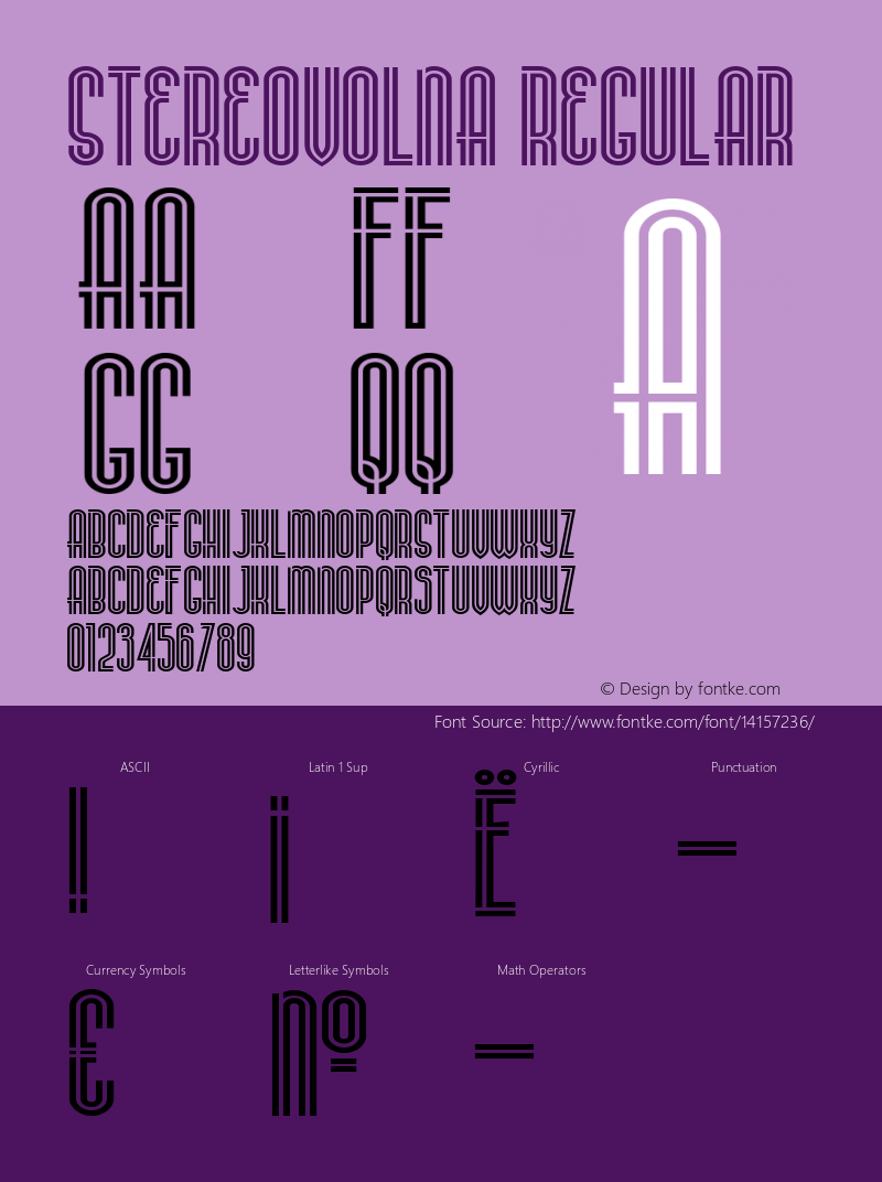 Stereovolna Regular Version 1.000 2008 initial release Font Sample