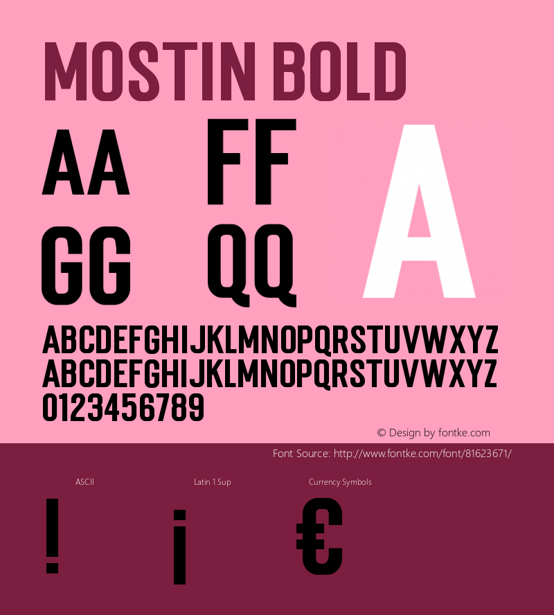 Mostin-Bold Version 1.000 Font Sample