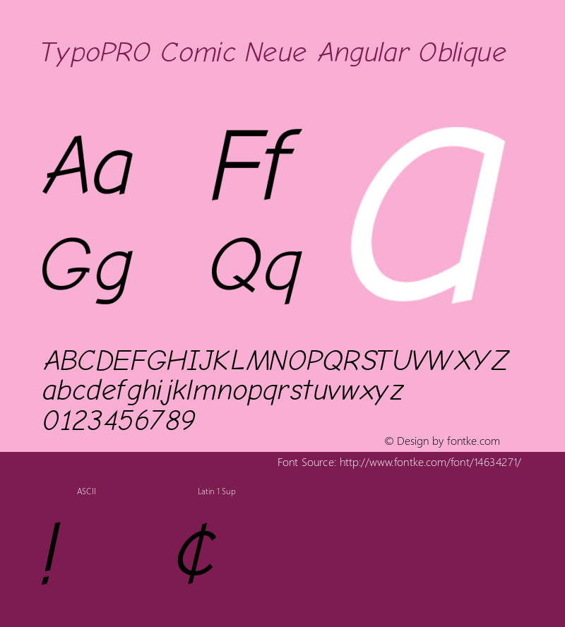 TypoPRO Comic Neue Angular Oblique Version 1.000 Font Sample