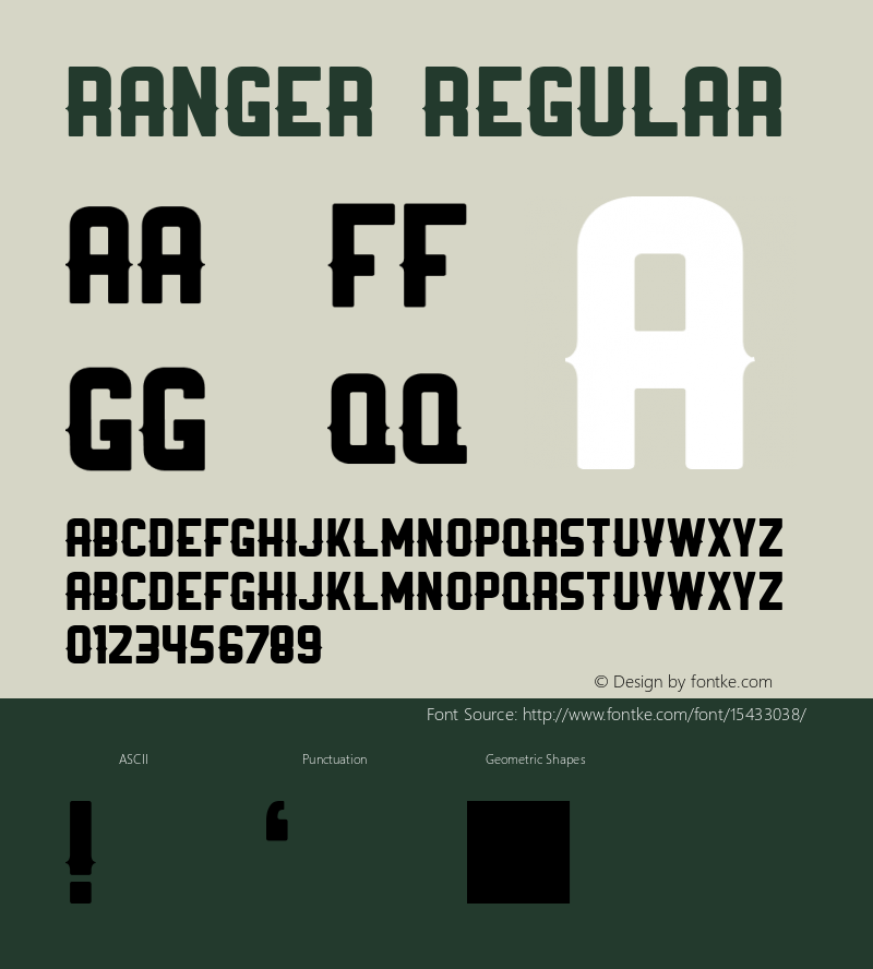 Ranger Regular Version 1.0 Font Sample