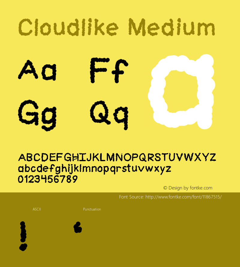 Cloudlike Medium Version 001.000 Font Sample