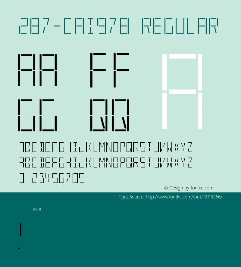 287-CAI978 Regular Version 1.00 January 1, 1904, initial release Font Sample