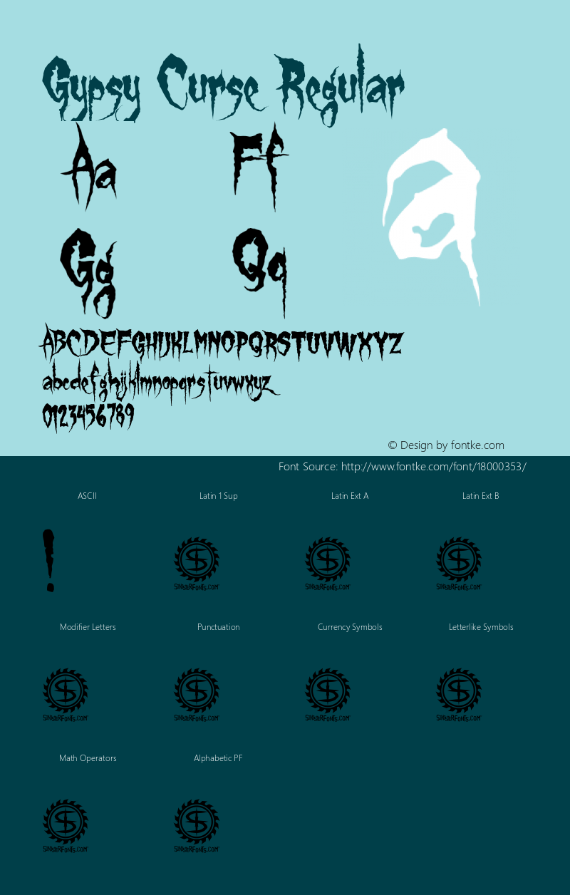 Gypsy Curse Regular Version 1.0 Font Sample