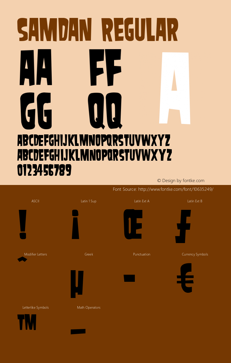 Samdan Regular Macromedia Fontographer 4.1.5 11/19/03 Font Sample