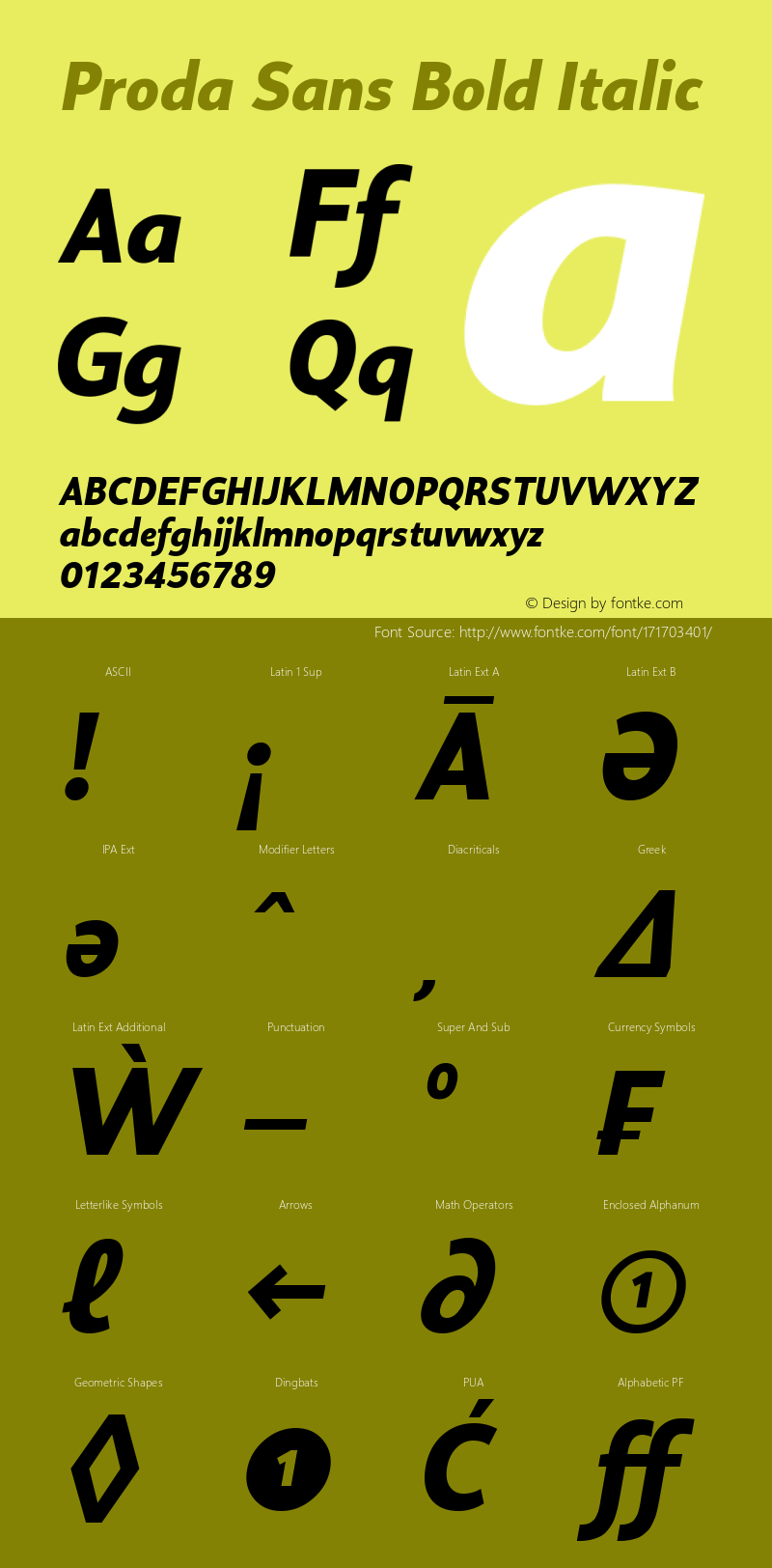 Proda Sans Bold Italic 1.000图片样张