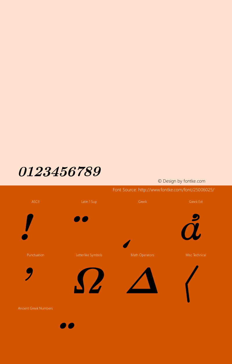 Computer Modern Roman Greek Bold Italic Version 001.001 Font Sample