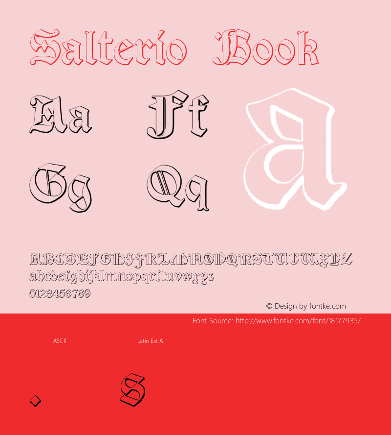 Salterio Book Version 2.003 2012 Font Sample