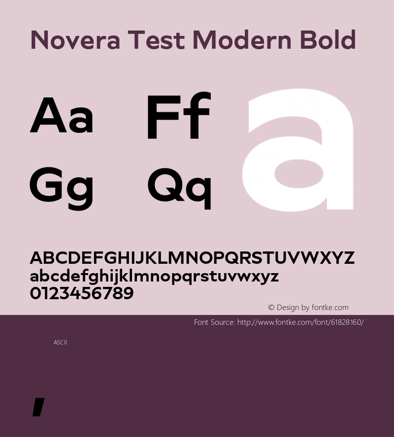 Novera Test Modern Bold Version 1.000;hotconv 1.0.109;makeotfexe 2.5.65596 Font Sample