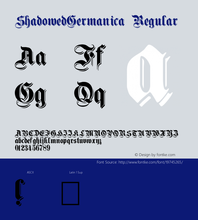 ShadowedGermanica 001.000 Font Sample