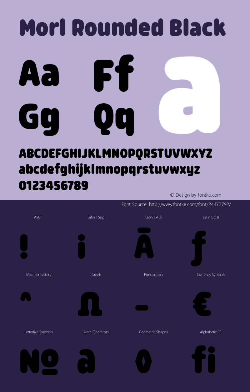 Morl Rounded Black Version 1.000 Font Sample