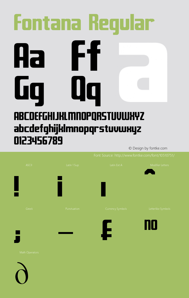 Fontana Regular Version 2.00: April 6, 2012 Font Sample