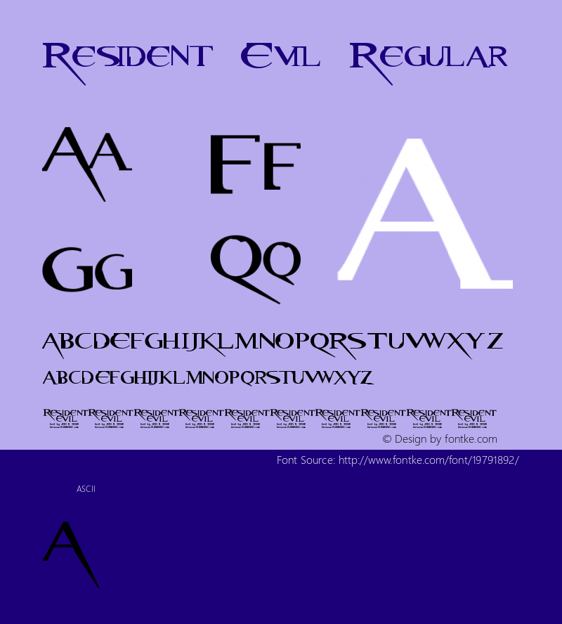 Resident Evil 1.0 by Jens R. Ziehn Font Sample