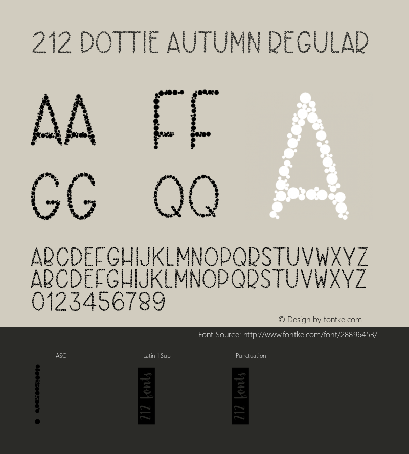 212 Dottie Autumn Version 1.00;March 19, 2019;FontCreator 11.5.0.2430 64-bit Font Sample