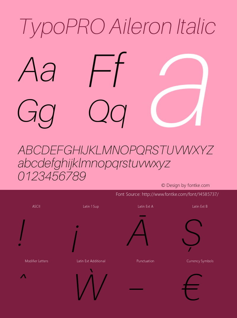 TypoPRO Aileron Italic Version 1.000;PS 001.000;hotconv 1.0.70;makeotf.lib2.5.58329 Font Sample