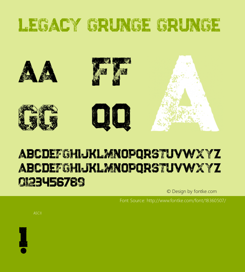 Legacy Grunge Grunge Version 1.000 Font Sample