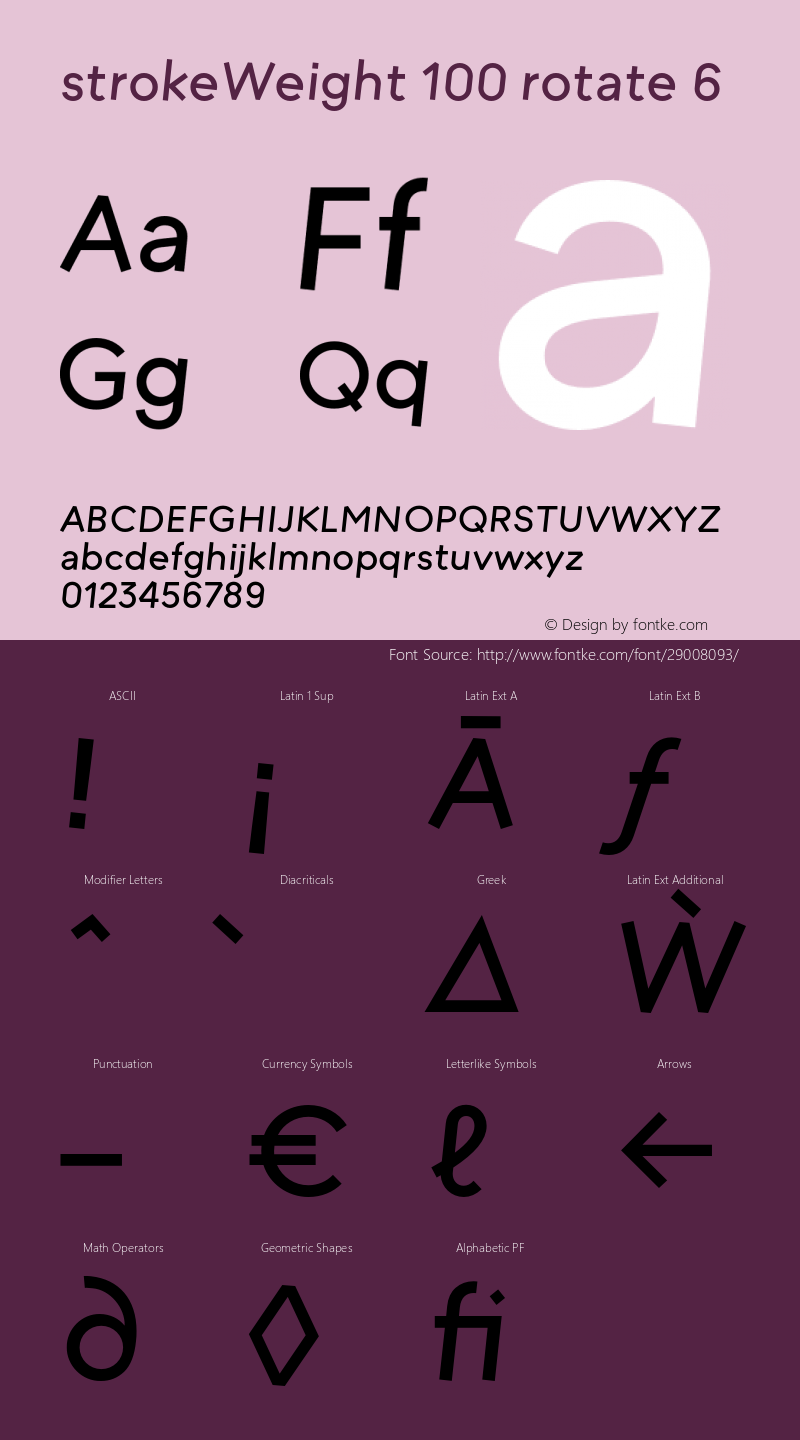 strokeWeight-100rotateR06 Version 1.007 Font Sample
