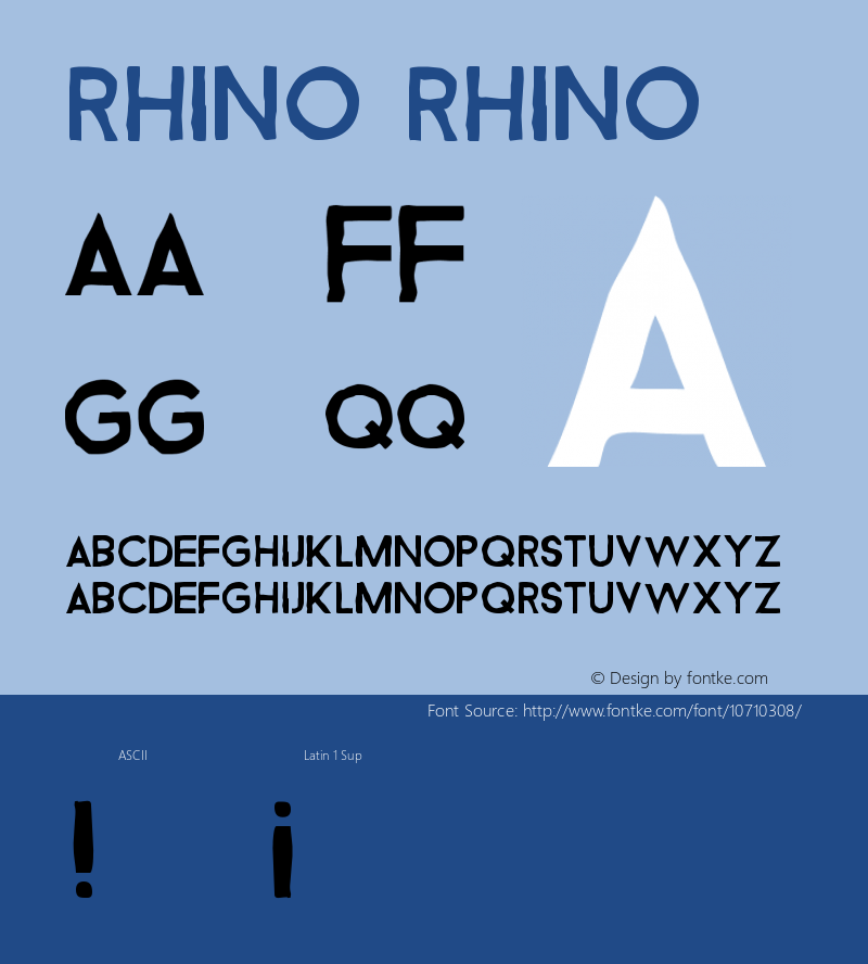 Rhino Rhino Version 1.000 Font Sample