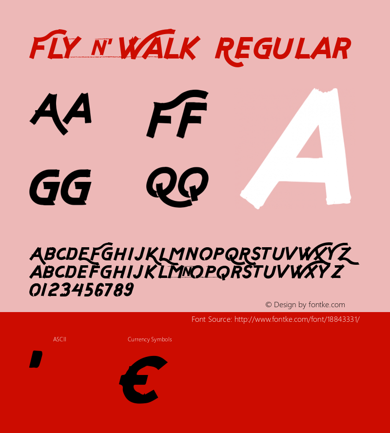 Fly n Walk Regular Version 1.004;Fontself Maker 1.1.0 Font Sample