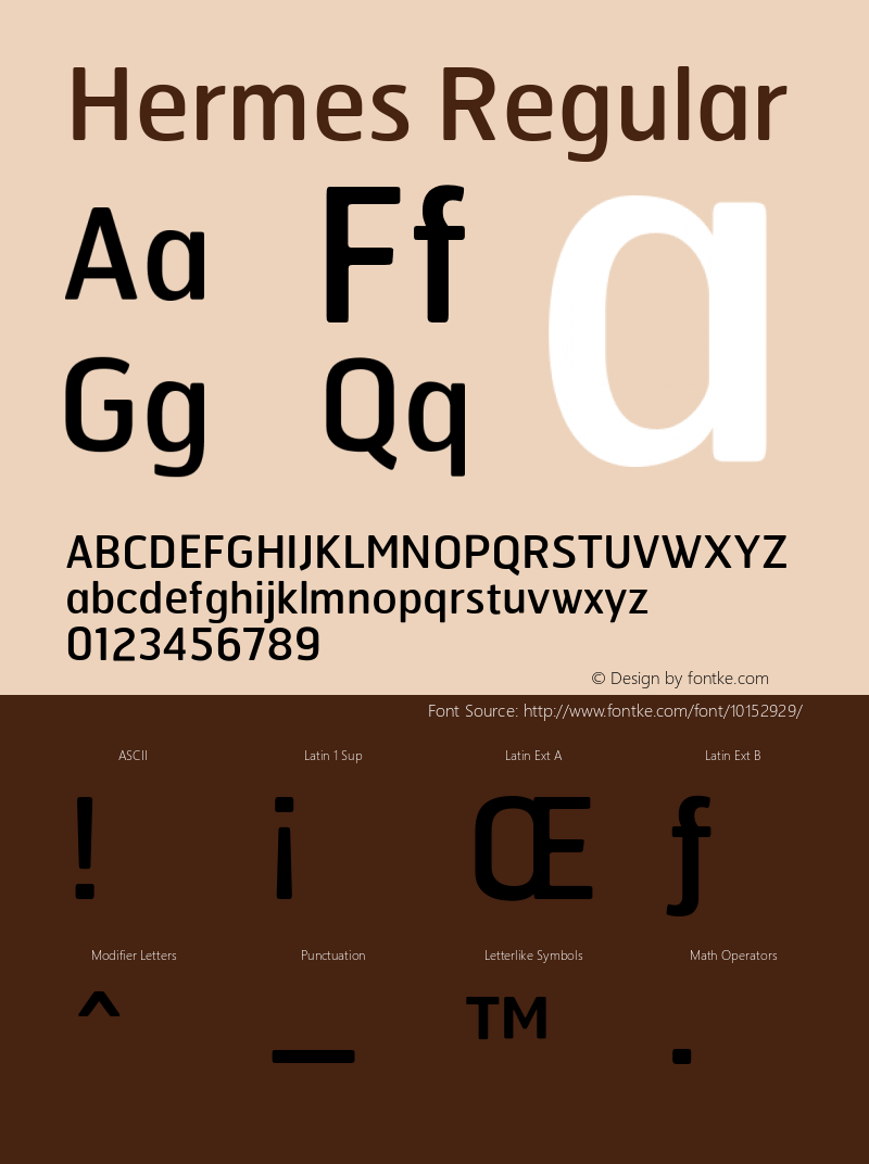 Hermes Regular Version 001.000 Font Sample