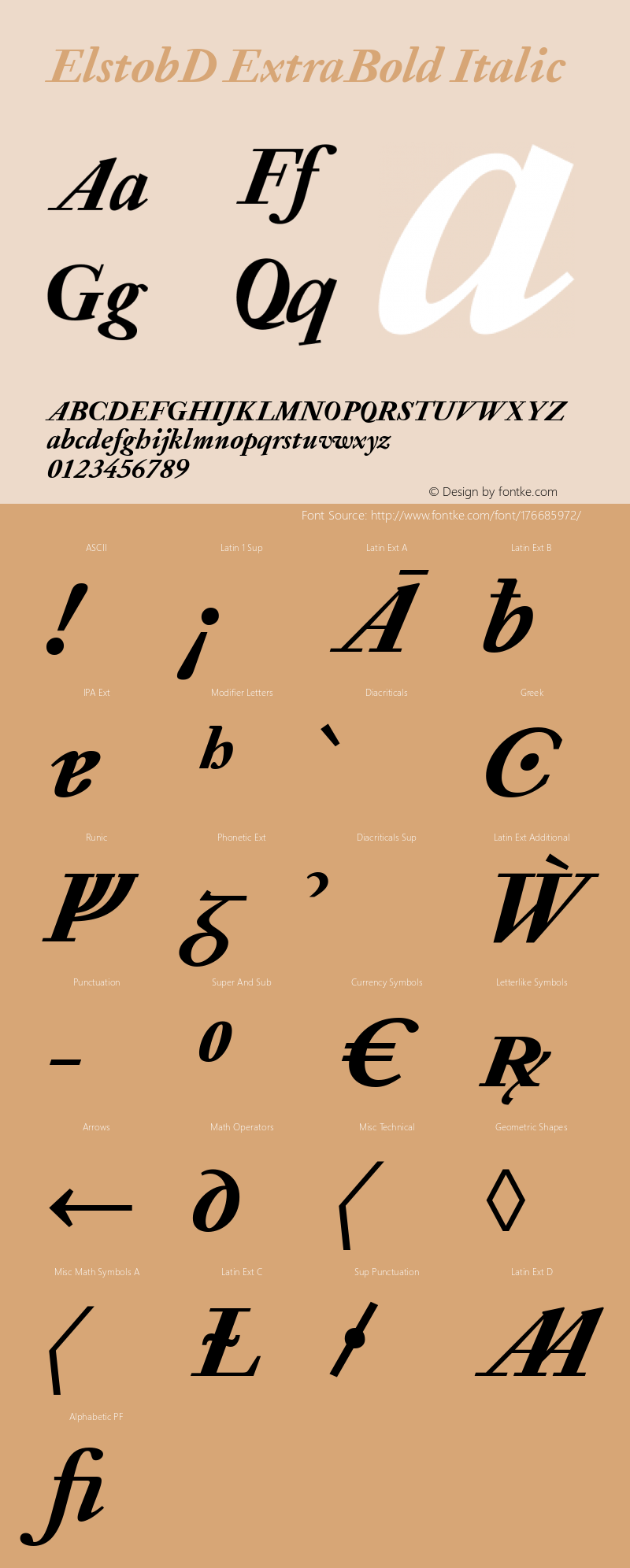 ElstobD ExtraBold Italic Version 1.015; ttfautohint (v1.8.3)图片样张