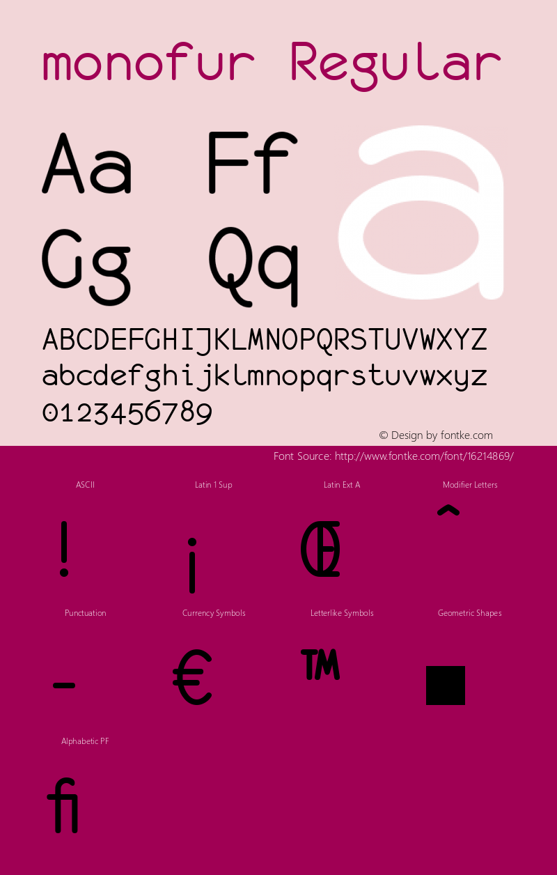 monofur Regular 1.0 2000-03-28 Font Sample