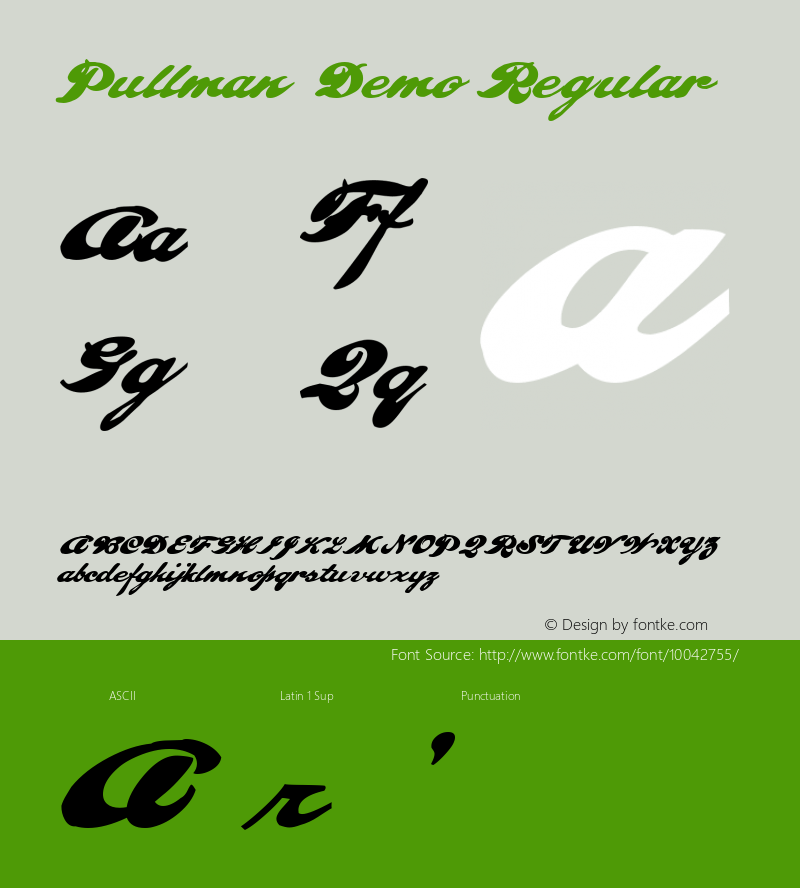 Pullman  Demo Regular Macromedia Fontographer 4.1.4 7/16/00 Font Sample