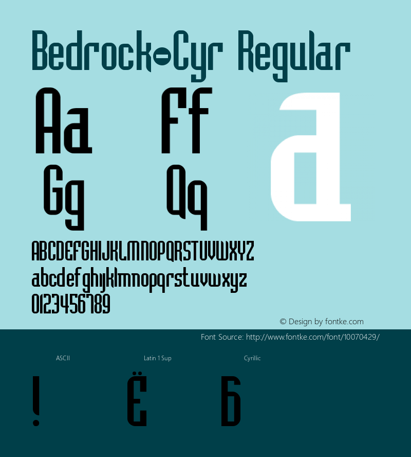 Bedrock-Cyr Regular Unknown Font Sample