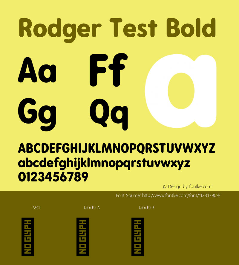 Rodger Test Bold Version 1.001;PS 001.001;hotconv 1.0.88;makeotf.lib2.5.64775 Font Sample