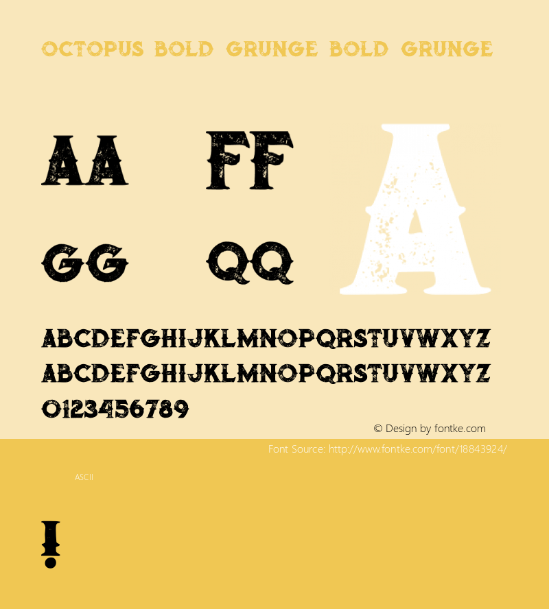 Octopus Bold Grunge Bold Grunge Version 1.000 Font Sample