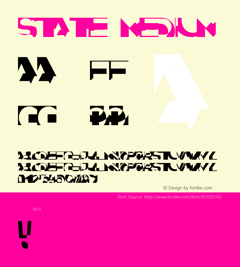 State Medium 001.001 Font Sample