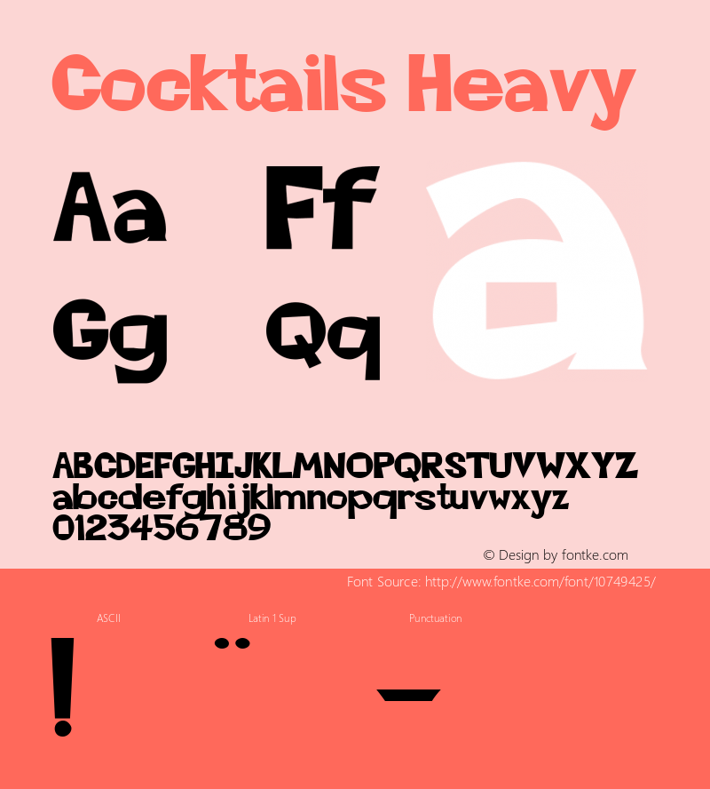 Cocktails Heavy Rev. 003.000 Font Sample