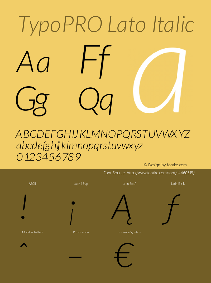 TypoPRO Lato Italic Version 1.105; Western+Polish opensource Font Sample