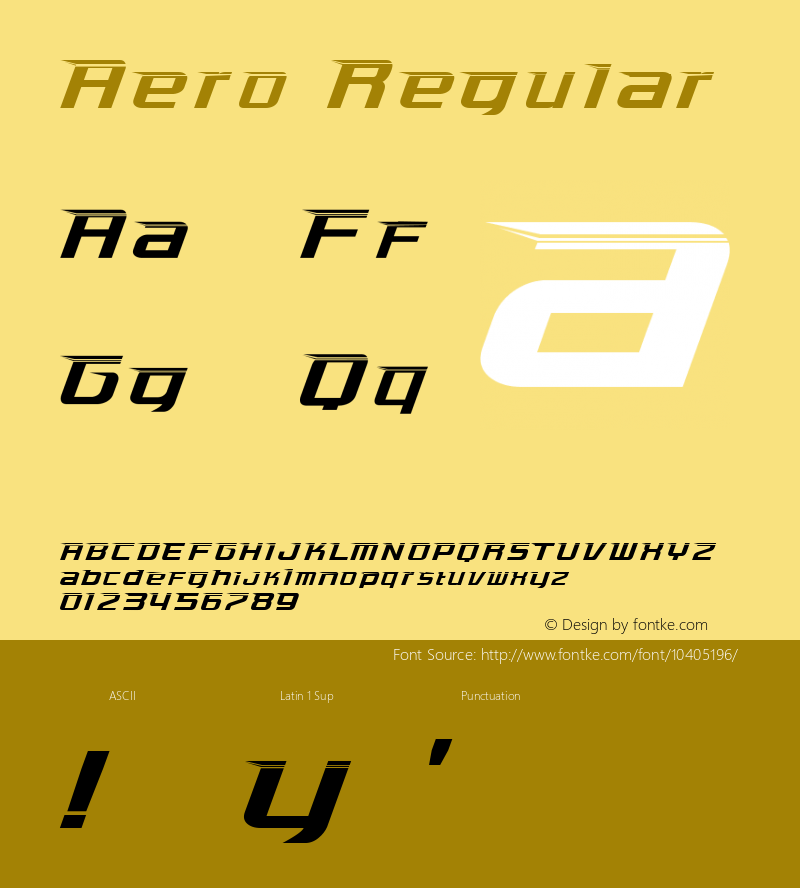 Aero Regular Version 1.000 Font Sample
