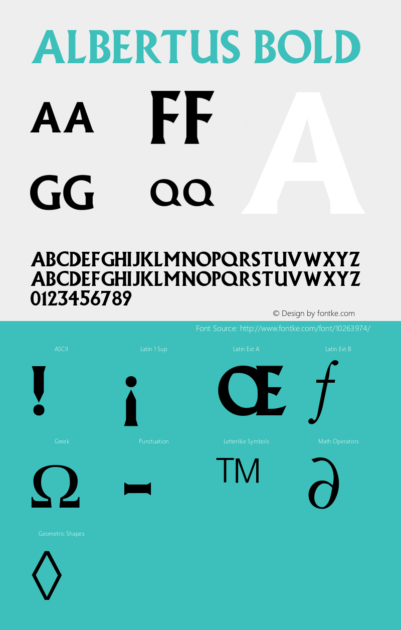 Albertus Bold 001.000 Font Sample