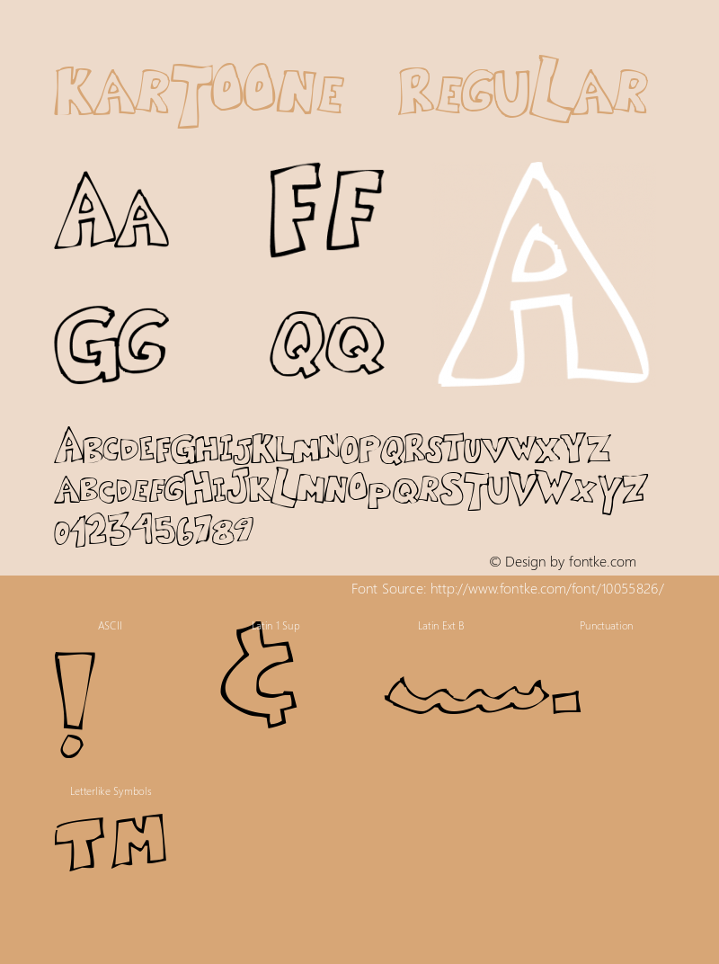 Kartoone Regular 1.6 Font Sample