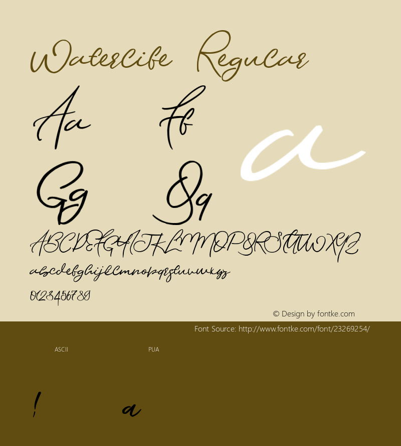 Waterlife  Font Sample