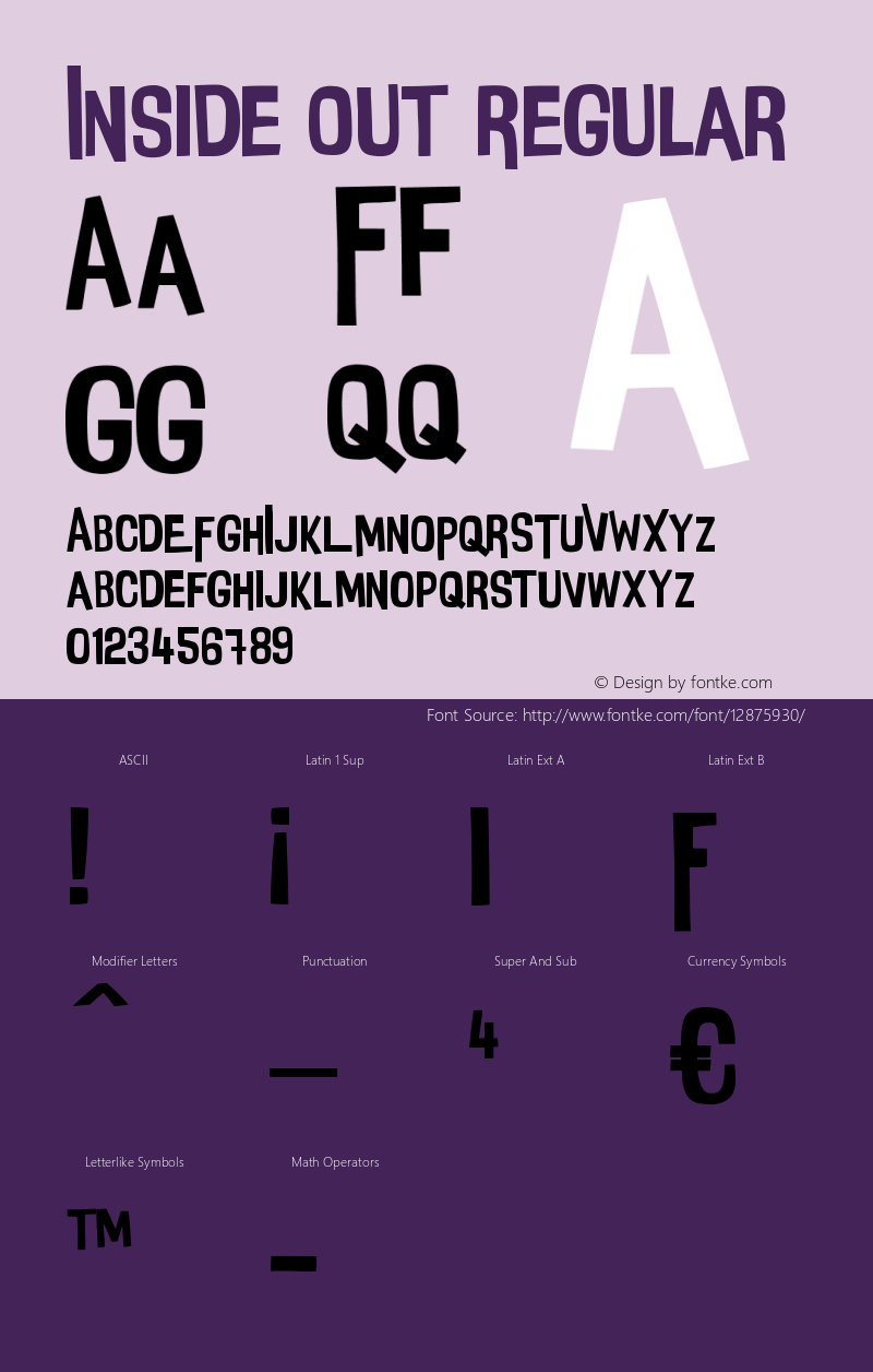 Inside Out Regular Version 1.00 December 30, 2015, initial release Font Sample