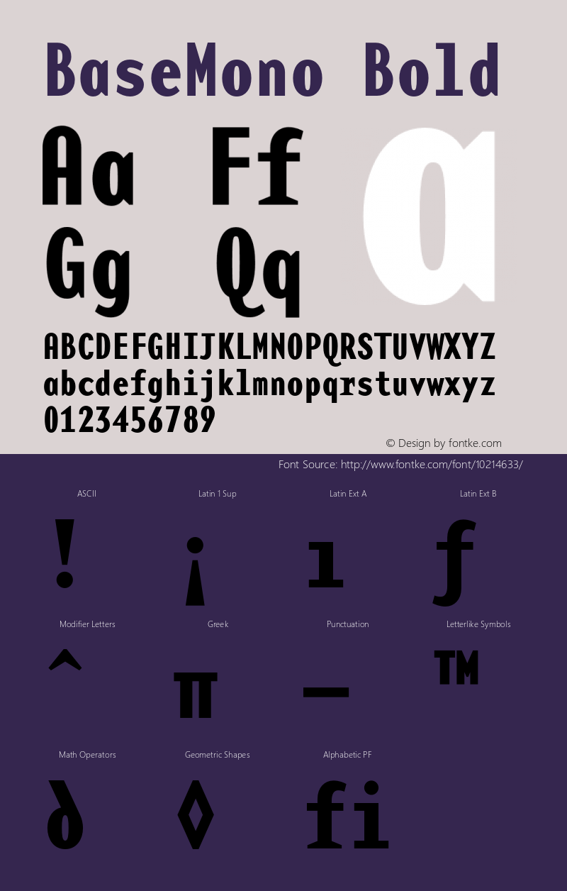 BaseMono Bold 001.000 Font Sample