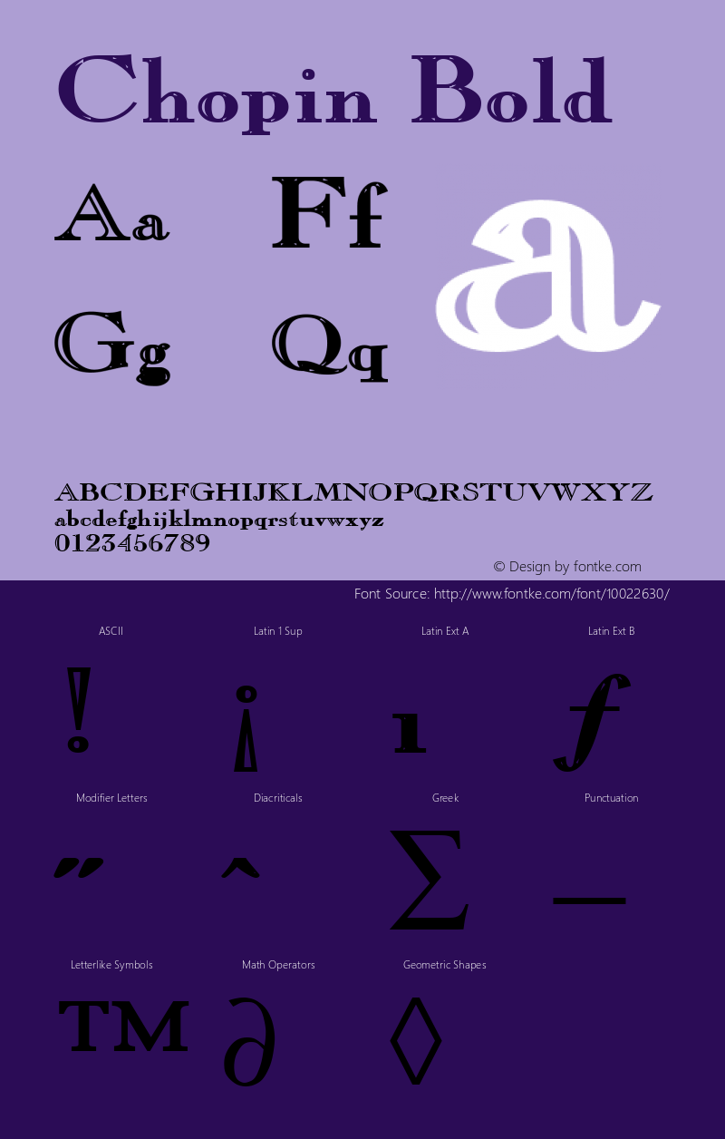 Chopin Bold Altsys Metamorphosis:4/16/92 Font Sample